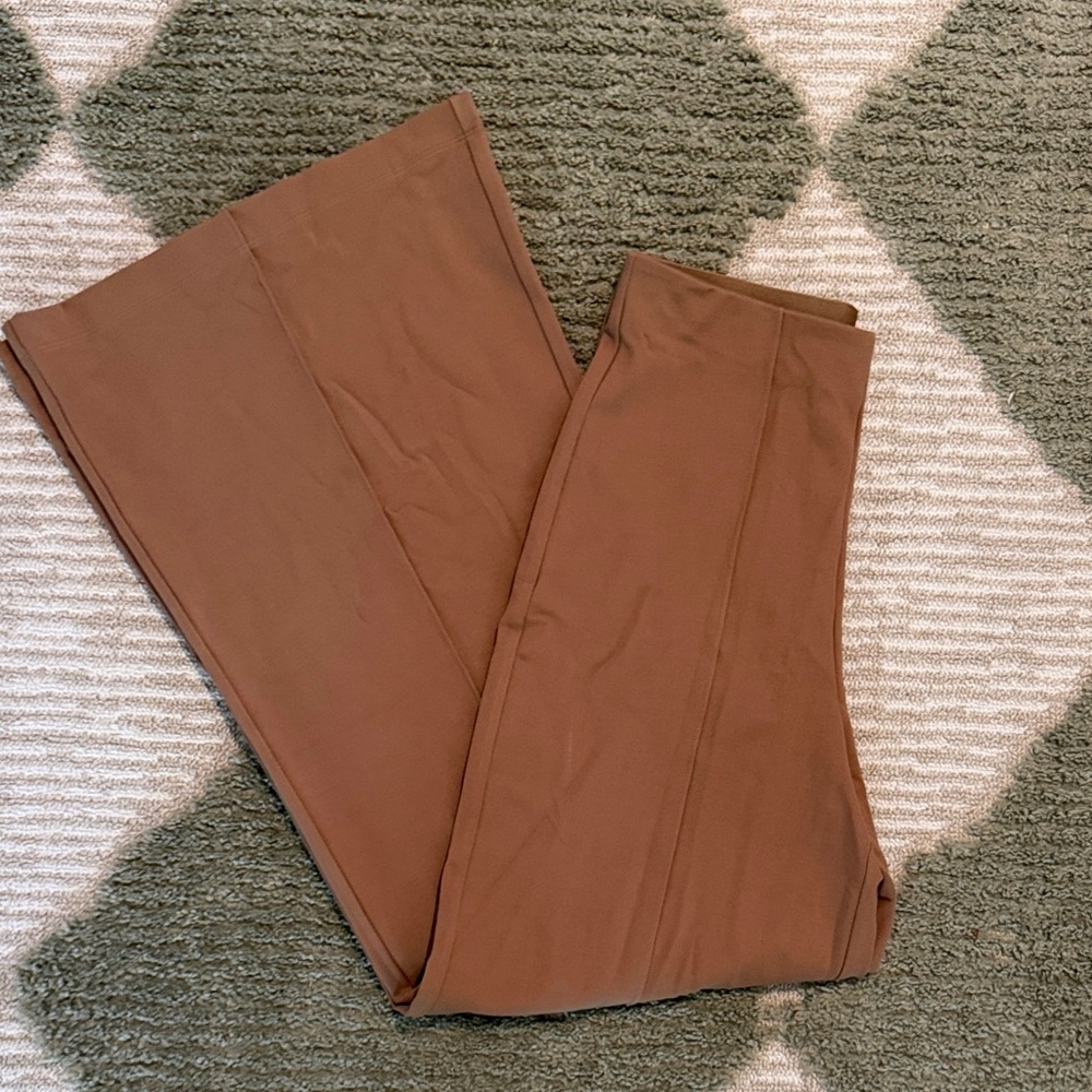 Quince Rustic Brown Wide-Leg Stretch Pull-On Pants